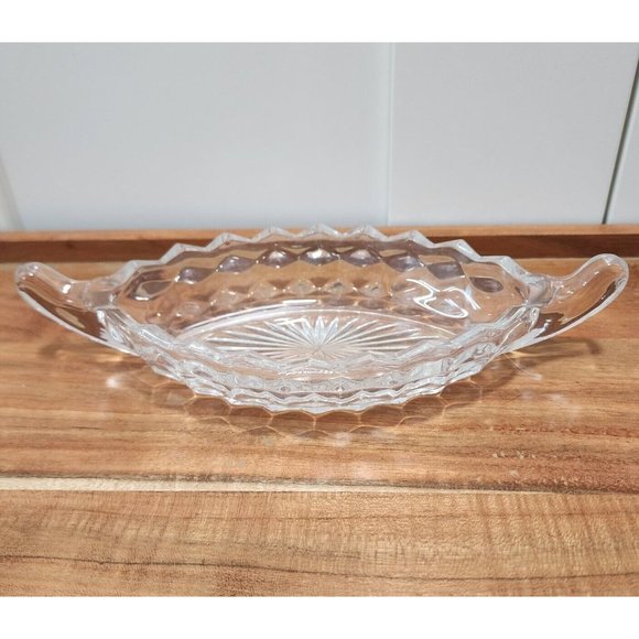 Fostoria Glassware American Clear Cubist Boat Relish Dish 8.5" - Picture 2 of 9